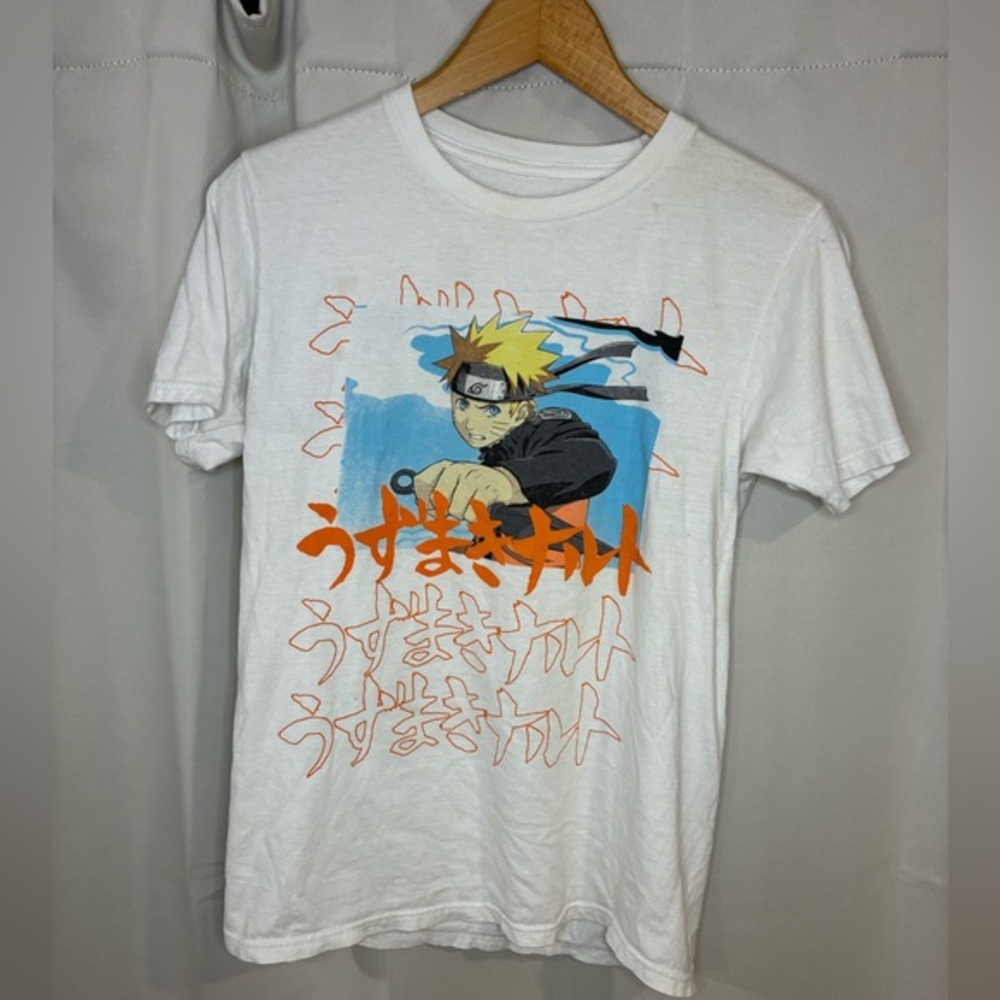 Vintage Naruto Shippuden White‎ Graphic Tee Mens Small